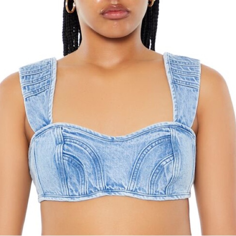 Forever 21 Light Blue Denim Top